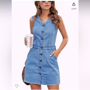 Denim button down dress